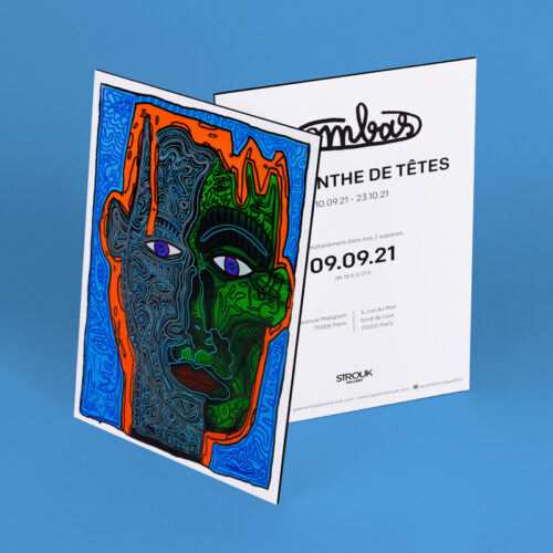 Multicolor print invitation